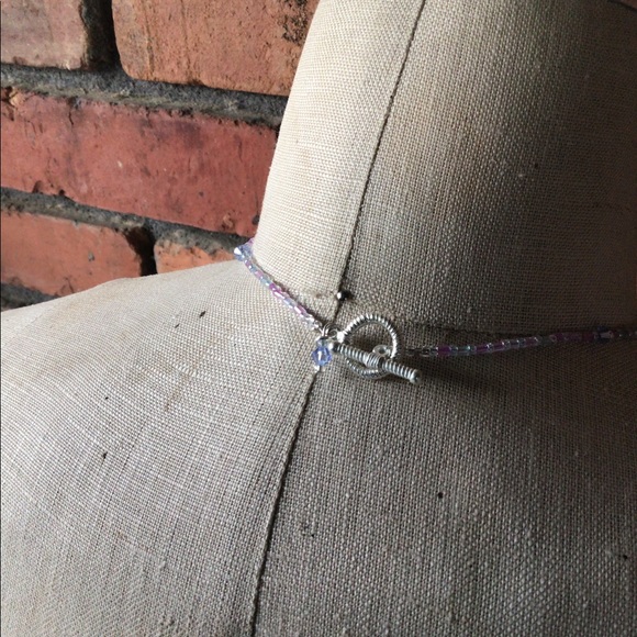 Handmade Ice Dancer Skater Pink Blue Crystal Christmas Necklace - Picture 5 of 6